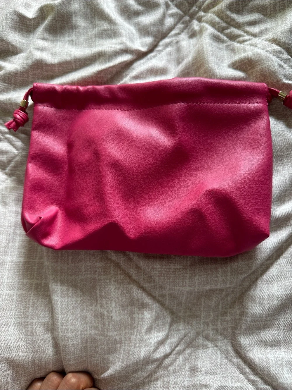 Elizabeth Arden Bright Pink Cosmetic Pouch with Gold Logo